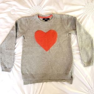 Girls Gray Gap Heart Sweater Size S